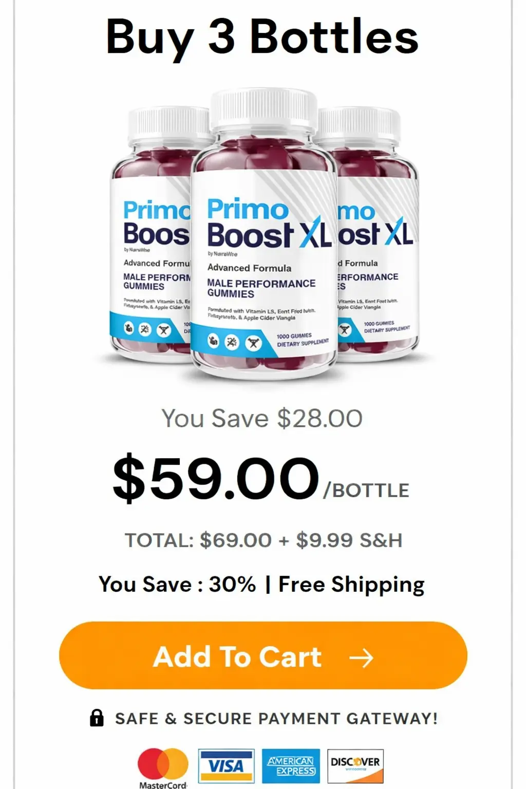 primoboostxl 3 Bottle Price